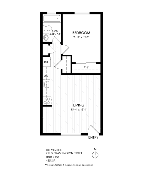 Vertice 1 bed floor plan